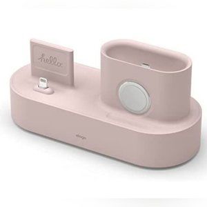 elago 3 in 1 Apple Products Charging Station in Sand Pink